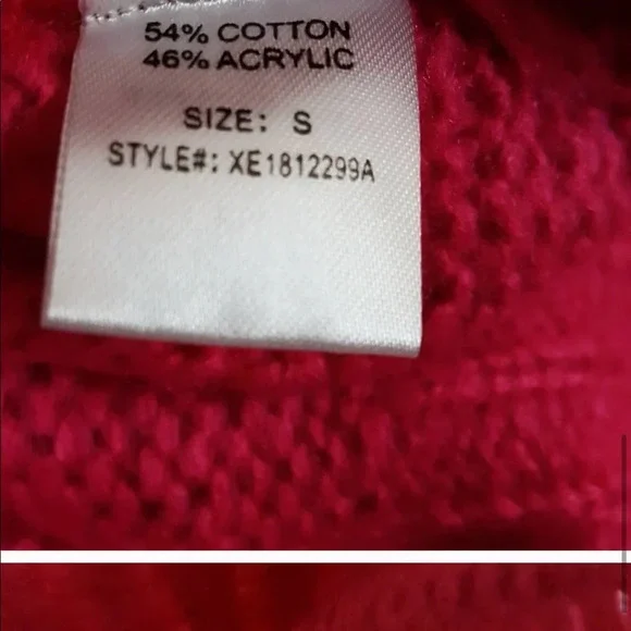 Woven Heart Open Stitch Pullover Sweater Hot Pink - Picture 3 of 3